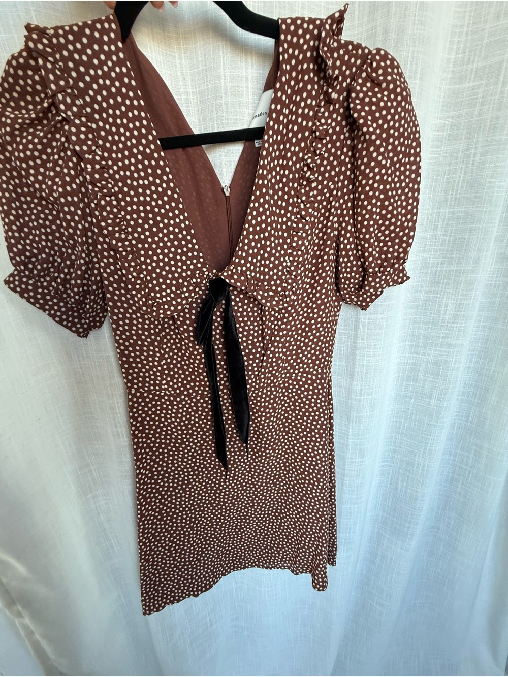Reformation Tyra mini dress - Polka Dot Tie-Front Mini Dress